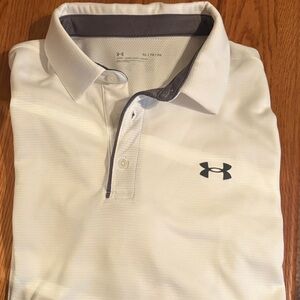 Under Armour Men's Polo Shirt in White and Gray